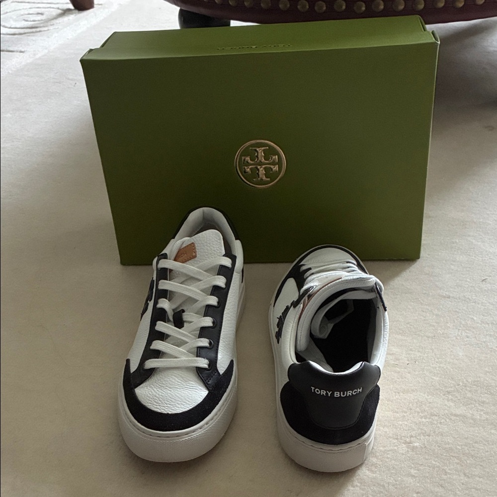 Tory Burch Monochrome Lace-Up Sneakers